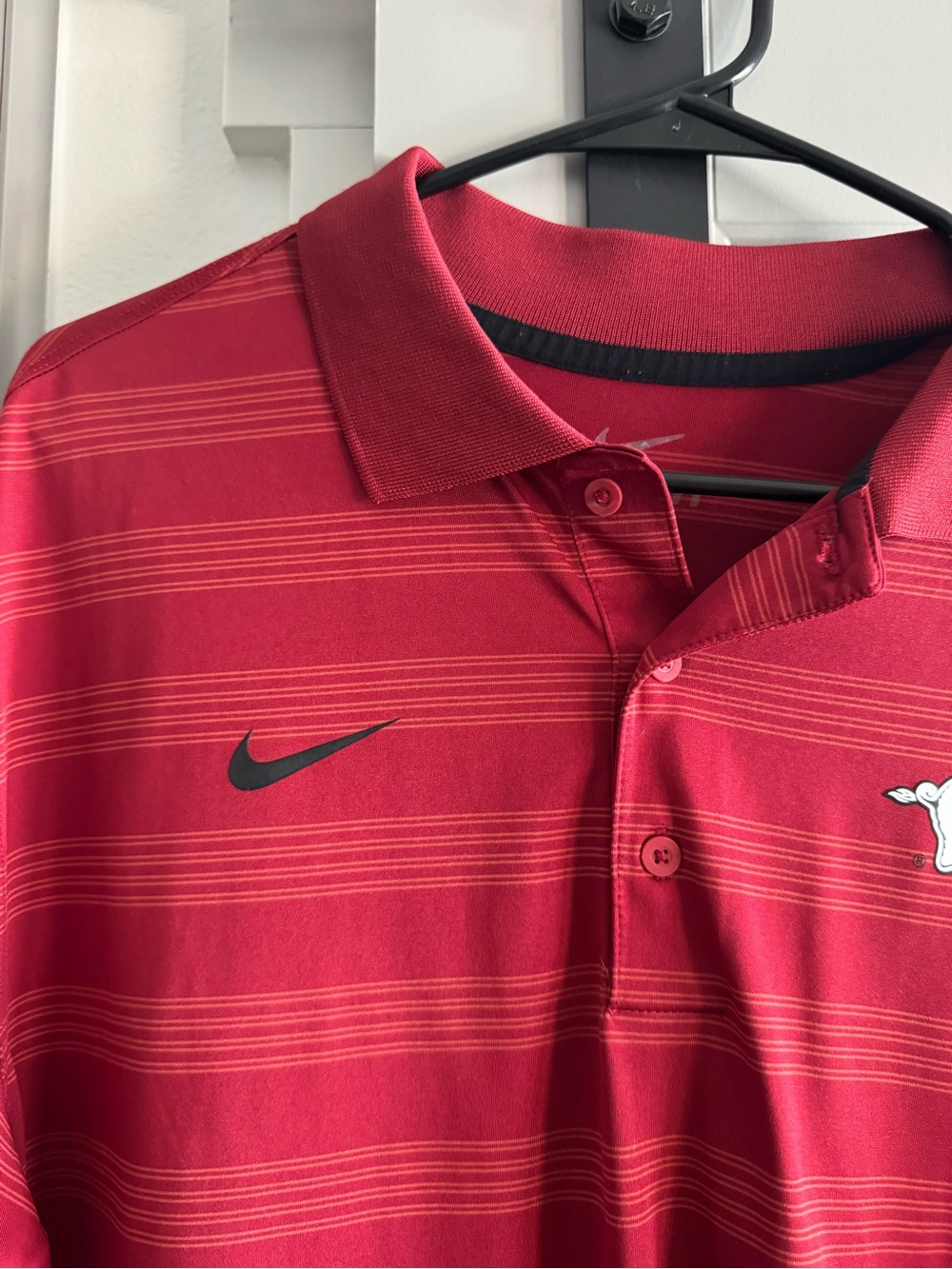 Nike Red Men's Short-Sleeve Polo with Razorback Emblem - Picture 3 of 5